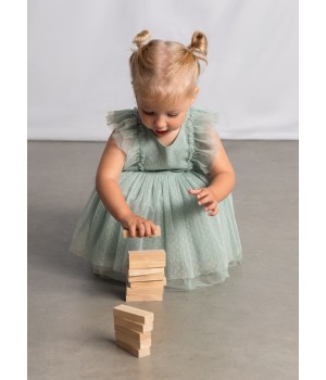 Φόρεμα τούλι με κορδέλα 