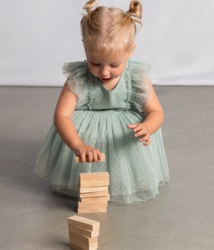 Φόρεμα τούλι με κορδέλα 