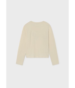 T-Shirt μακρυμανικο basic - Κρεμ