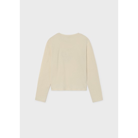 T-Shirt μακρυμανικο basic - Κρεμ