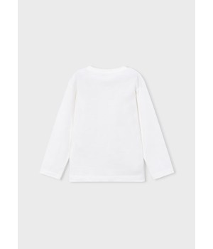 T-Shirt μακρυμανικο κεντητη - Κρεμ
