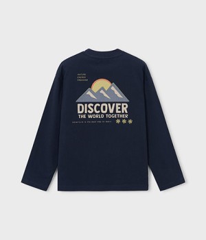 T-Shirt μακρυμανικο camping - Ναυτ.μπλε