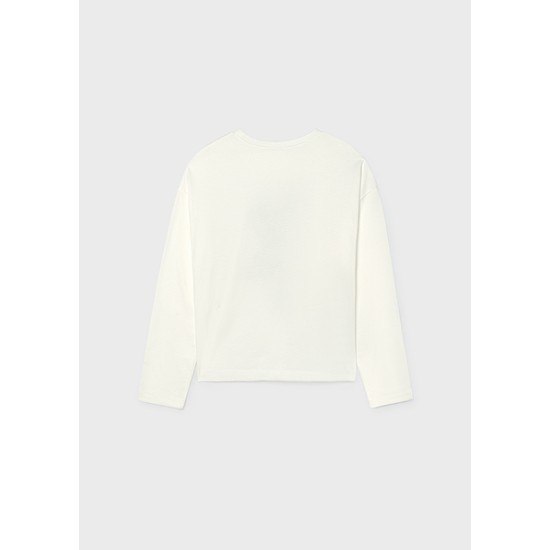 T-Shirt μακρυμαν μαντηλι - Κρεμ