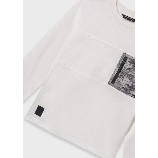 Μπλούζα μακρυμάνικη τσέπη Μπλούζα μακρυμάνικη τσέπη