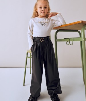 Παντελόνι μακρύ pu wide leg