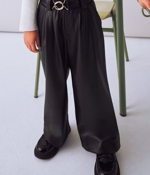 Παντελόνι μακρύ pu wide leg