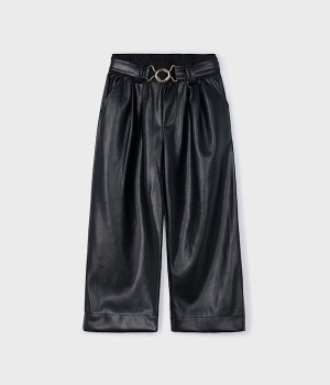 Παντελόνι τζιν pu wide leg