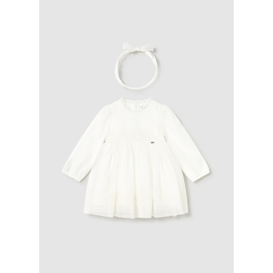 Φόρεμα αμπιγιέ τούλι κεντητό εκρού Φόρεμα αμπιγιέ τούλι κεντητό εκρού