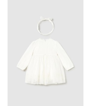 Φόρεμα αμπιγιέ τούλι κεντητό εκρού Φόρεμα αμπιγιέ τούλι κεντητό εκρού