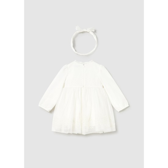 Φόρεμα αμπιγιέ τούλι κεντητό εκρού Φόρεμα αμπιγιέ τούλι κεντητό εκρού