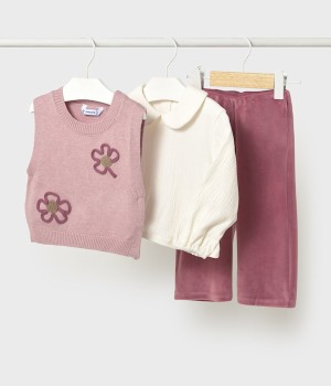 Σετ παντελόνι γιλέκο πλεκτό Σετ παντελόνι γιλέκο πλεκτό